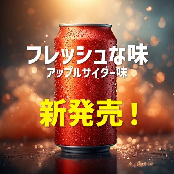 炭酸水のディスプレイ広告作成例